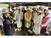 陪同行政院長視察六龜山區 陳其邁盼0728豪雨納入丹娜絲颱風